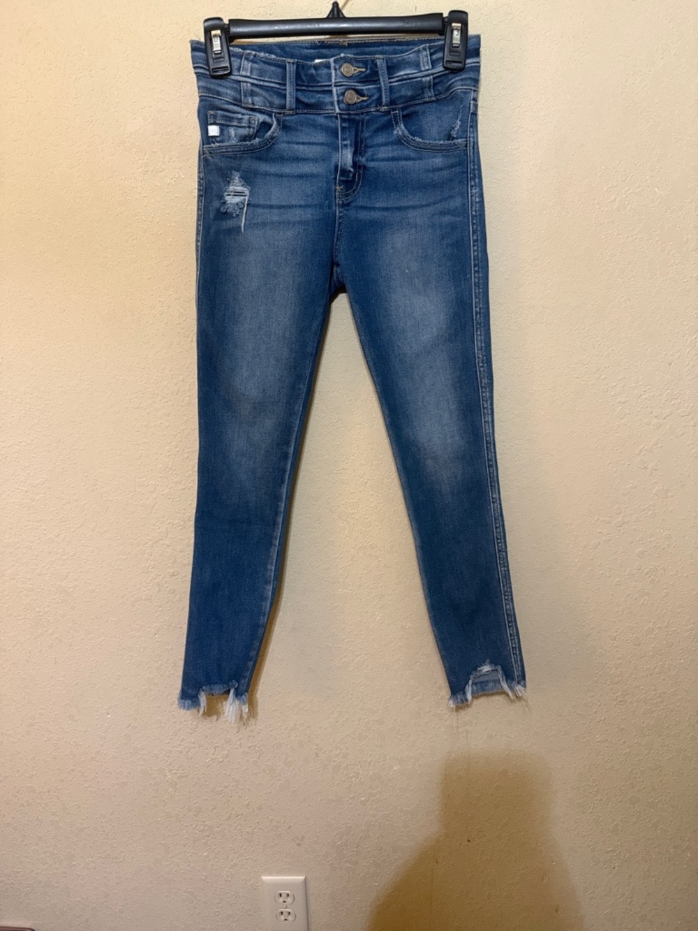 KanCan Girls Blue Distressed High-Rise Jeans